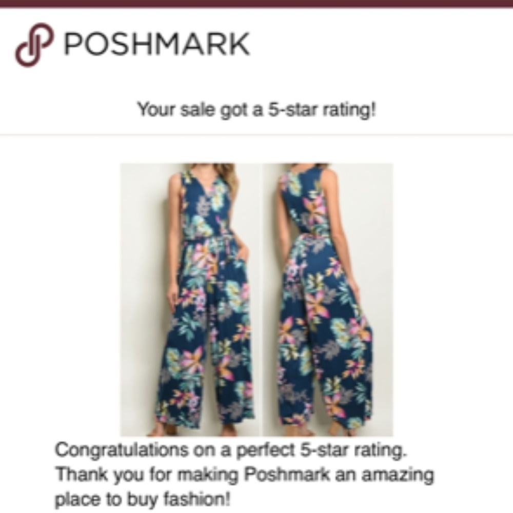 Last 1! NAVY & FLORAL JUMPSUIT - Picture 4 of 4